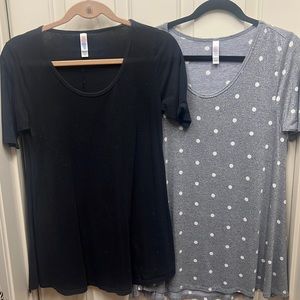 Lot of 2 Lularoe Perfect Tees. GUC. Size XS. Both stretchy material.